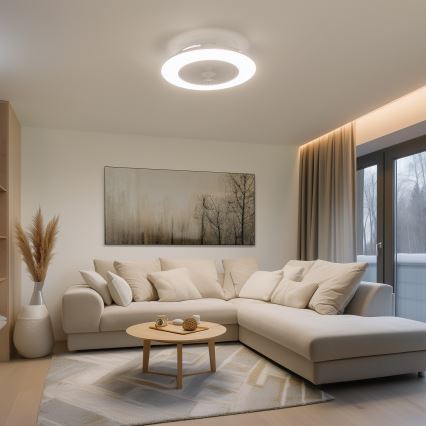 Brilagi - LED Stmívatelné svítidlo s ventilátorem AURA LED/38W/230V 3000-6000K bílá + dálkové ovládání