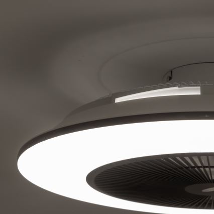 Brilagi - LED Stmívatelné svítidlo s ventilátorem AURA LED/38W/230V 3000-6000K černá + dálkové ovládání