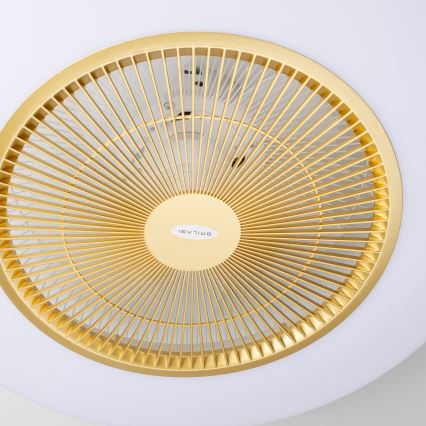 Brilagi - LED Stmívatelné svítidlo s ventilátorem AURA LED/38W/230V 3000-6000K zlatá + dálkové ovládání