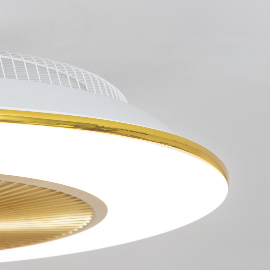 Brilagi - LED Stmívatelné svítidlo s ventilátorem AURA LED/38W/230V 3000-6000K zlatá + dálkové ovládání