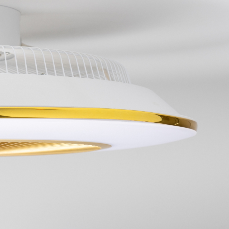 Brilagi - LED Stmívatelné svítidlo s ventilátorem AURA LED/38W/230V 3000-6000K zlatá + dálkové ovládání