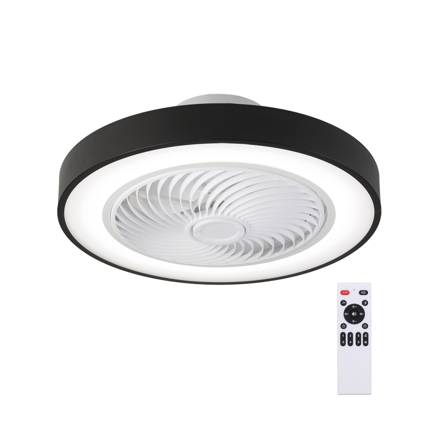 Brilagi - LED Stmívatelné stropní svítidlo s ventilátorem LED/30W/230V 3000-6500K černá + dálkové ovládání