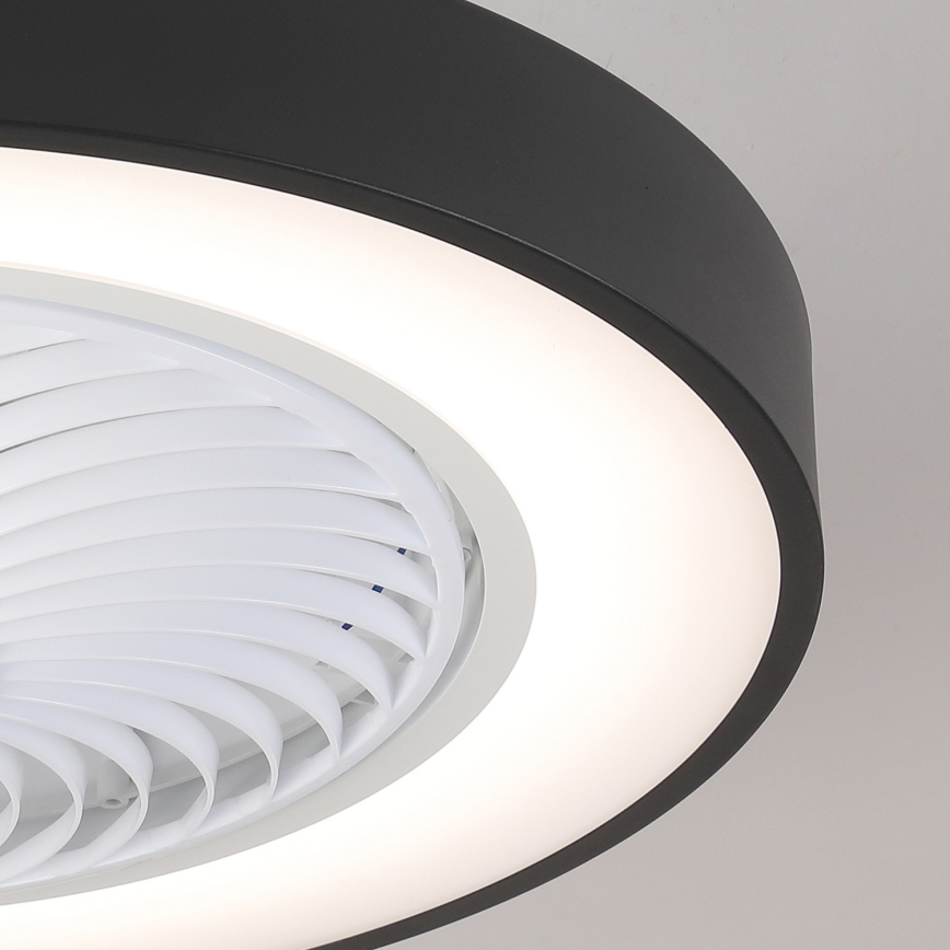 Brilagi - LED Stmívatelné stropní svítidlo s ventilátorem LED/30W/230V 3000-6500K černá + dálkové ovládání