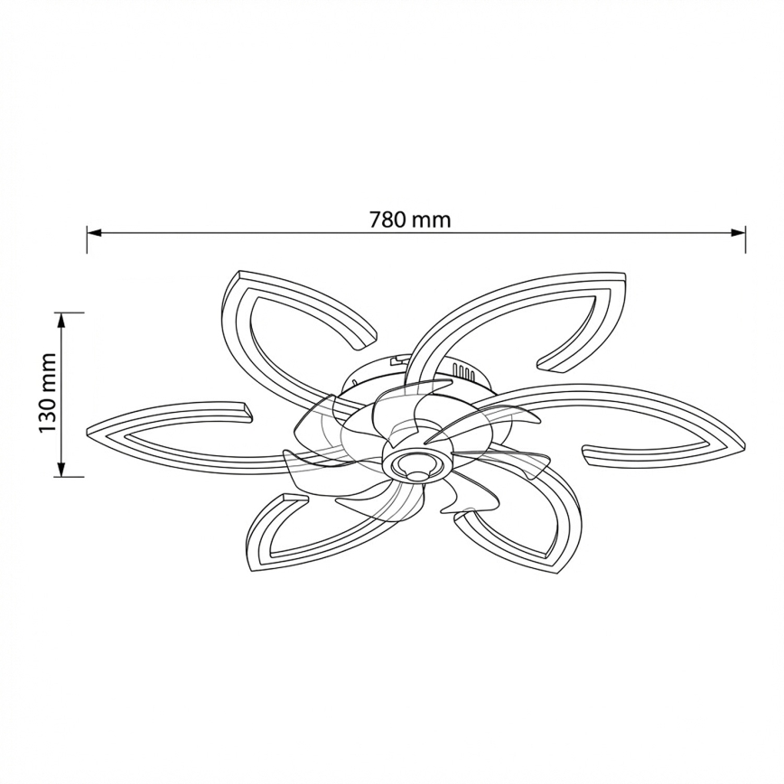 Brilagi - LED Stmívatelné stropní svítidlo s ventilátorem LED/50W/230V 3000-6500K bílá + dálkové ovládání