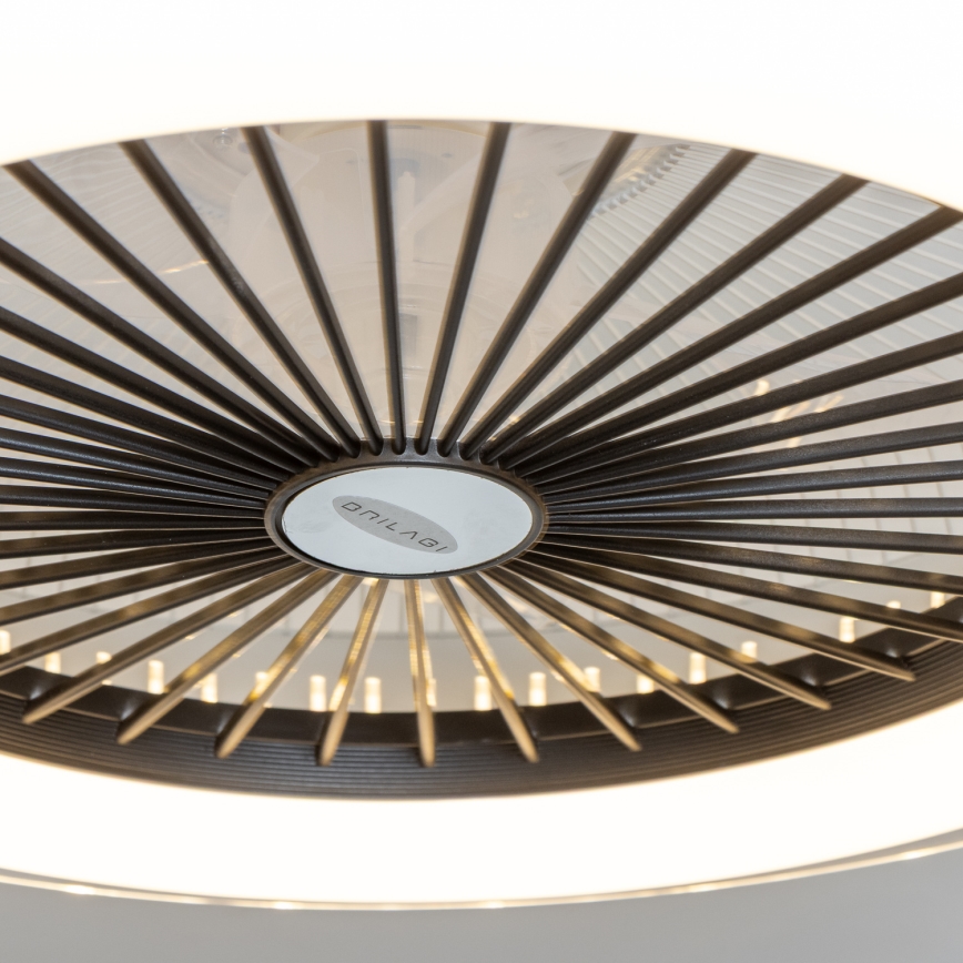 Brilagi - LED Stmívatelné svítidlo s ventilátorem RONDA LED/48W/230V 3000-6000K černá + dálkové ovládání
