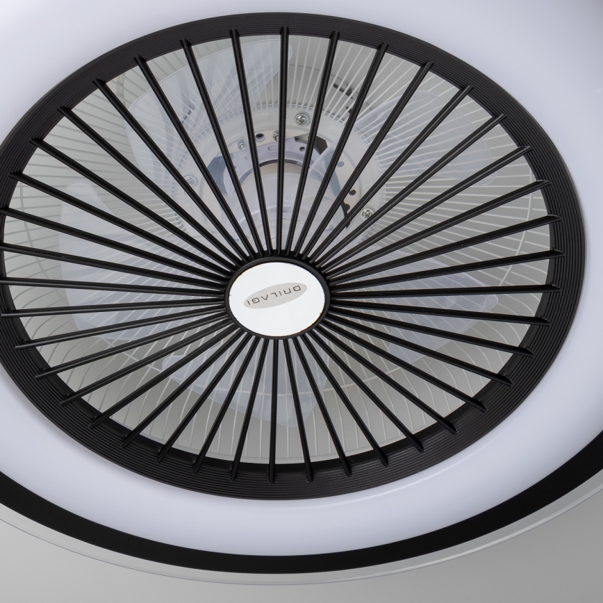 Brilagi - LED Stmívatelné svítidlo s ventilátorem RONDA LED/48W/230V 3000-6000K černá + dálkové ovládání