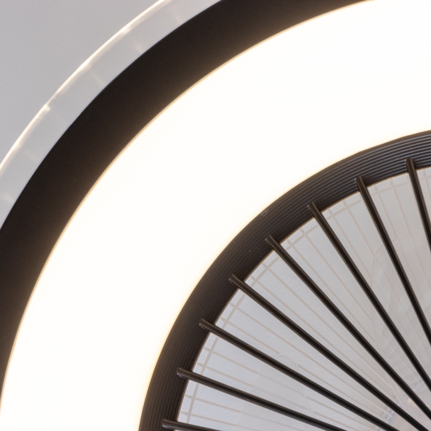 Brilagi - LED Stmívatelné svítidlo s ventilátorem RONDA LED/48W/230V 3000-6000K černá + dálkové ovládání
