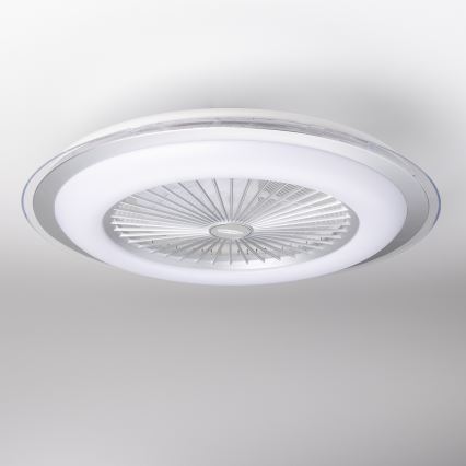 Brilagi - LED Stmívatelné svítidlo s ventilátorem RONDA LED/48W/230V 3000-6000K stříbrná + dálkové ovládání