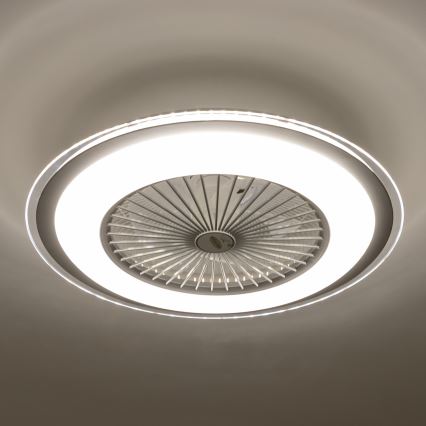 Brilagi - LED Stmívatelné svítidlo s ventilátorem RONDA LED/48W/230V 3000-6000K stříbrná + dálkové ovládání