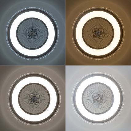 Brilagi - LED Stmívatelné svítidlo s ventilátorem RONDA LED/48W/230V 3000-6000K stříbrná + dálkové ovládání