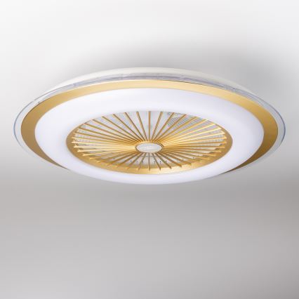 Brilagi - LED Stmívatelné svítidlo s ventilátorem RONDA LED/48W/230V 3000-6000K zlatá + dálkové ovládání