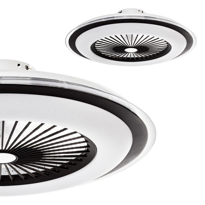 Brilagi - LED Stmívatelné stropní svítidlo s ventilátorem RONDA LED/65W/230V 3000-6500K černá + dálkové ovládání