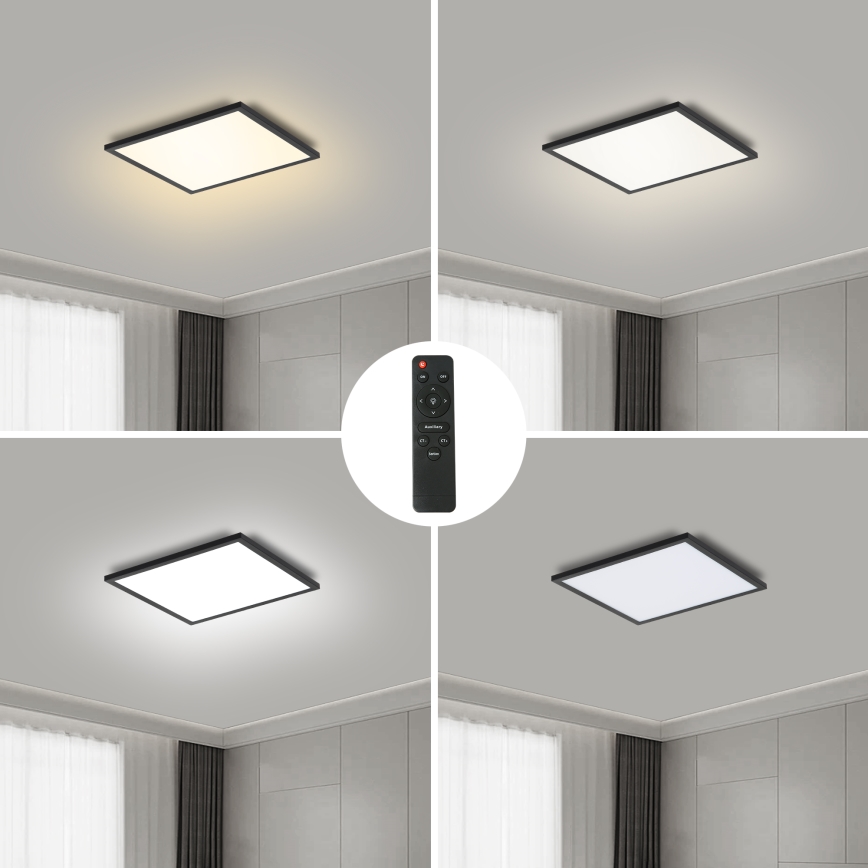 Brilagi - LED Stmívatelné stropní svítidlo SLIMFRAME LED/25W/230V 30x30 cm 3000-6000K černá + dálkové ovládání