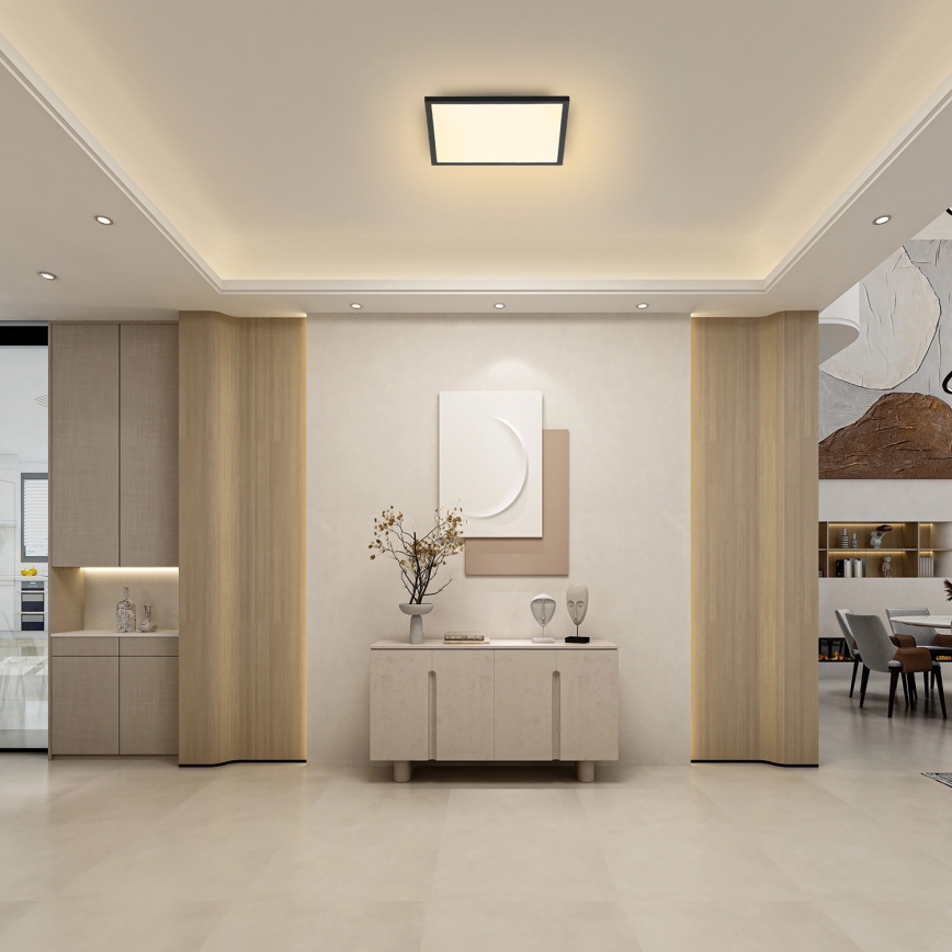 Brilagi - LED Stmívatelné stropní svítidlo SLIMFRAME LED/25W/230V 30x30 cm 3000-6000K černá + dálkové ovládání