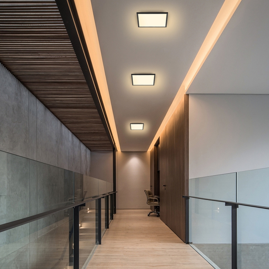 Brilagi - LED Stmívatelné stropní svítidlo SLIMFRAME LED/25W/230V 30x30 cm 3000-6000K černá + dálkové ovládání