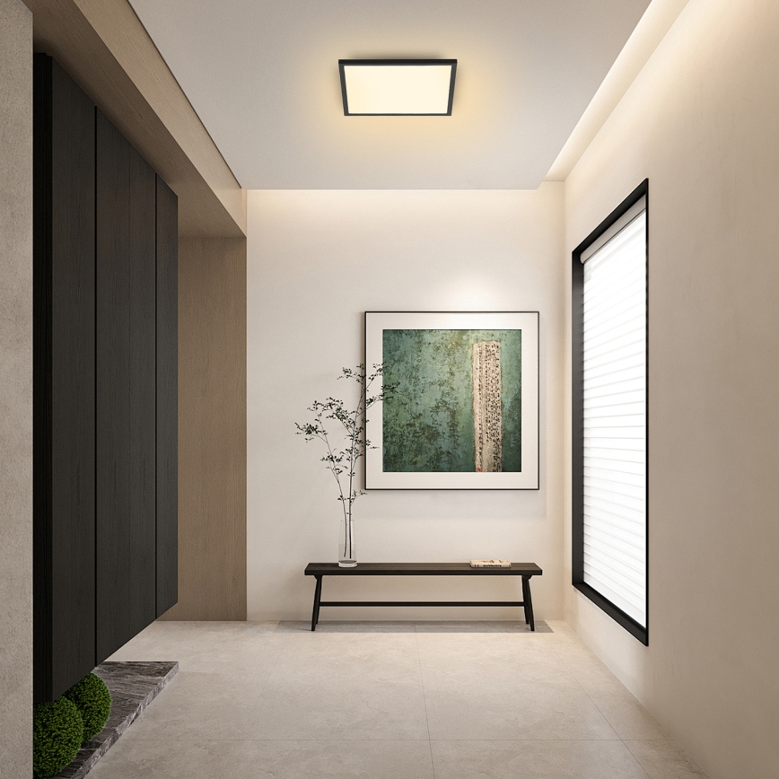 Brilagi - LED Stmívatelné stropní svítidlo SLIMFRAME LED/25W/230V 30x30 cm 3000-6000K černá + dálkové ovládání