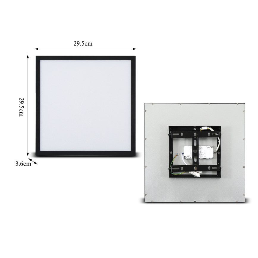 Brilagi - LED Stmívatelné stropní svítidlo SLIMFRAME LED/25W/230V 30x30 cm 3000-6000K černá + dálkové ovládání