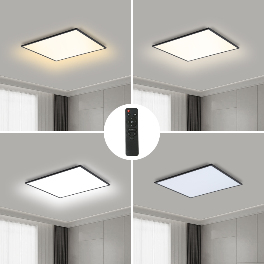 Brilagi - LED Stmívatelné stropní svítidlo SLIMFRAME LED/36W/230V 45x45 cm 3000-6000K černá + dálkové ovládání