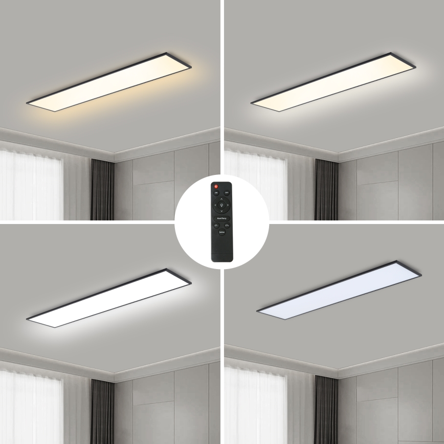 Brilagi - LED Stmívatelné stropní svítidlo SLIMFRAME LED/58W/230V 120x30 cm 3000-6000K černá + dálkové ovládání