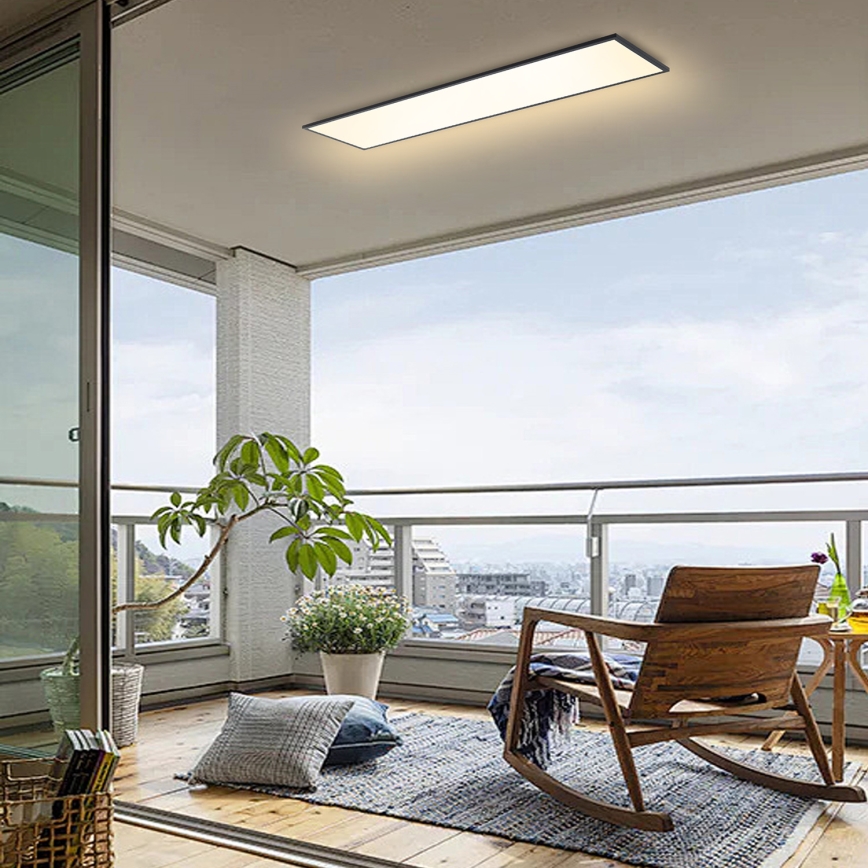 Brilagi - LED Stmívatelné stropní svítidlo SLIMFRAME LED/58W/230V 120x30 cm 3000-6000K černá + dálkové ovládání