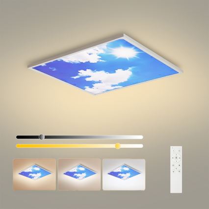 Brilagi - LED Stmívatelné stropní svítidlo SLIMFRAME LED/58W/230V 60x60 cm 3000-6000K stříbrná/modrá + dálkové ovládání