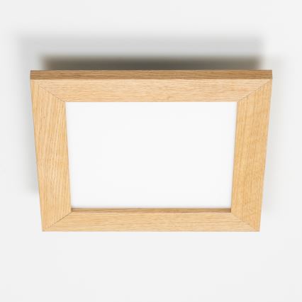 Brilagi - LED Stmívatelné stropní svítidlo SLIMFRAME WOOD LED/25W/230V 34x34 cm 3000-6000K hnědá + dálkové ovládání
