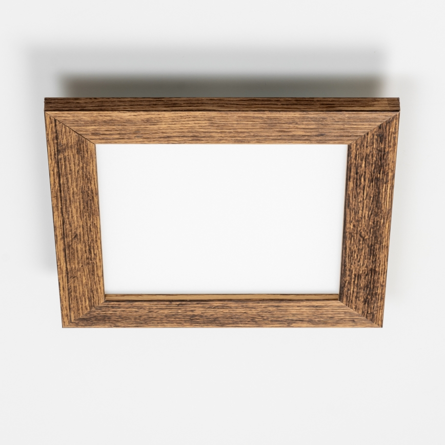 Brilagi - LED Stmívatelné stropní svítidlo SLIMFRAME WOOD LED/25W/230V 34x34 cm 3000-6000K hnědá + dálkové ovládání