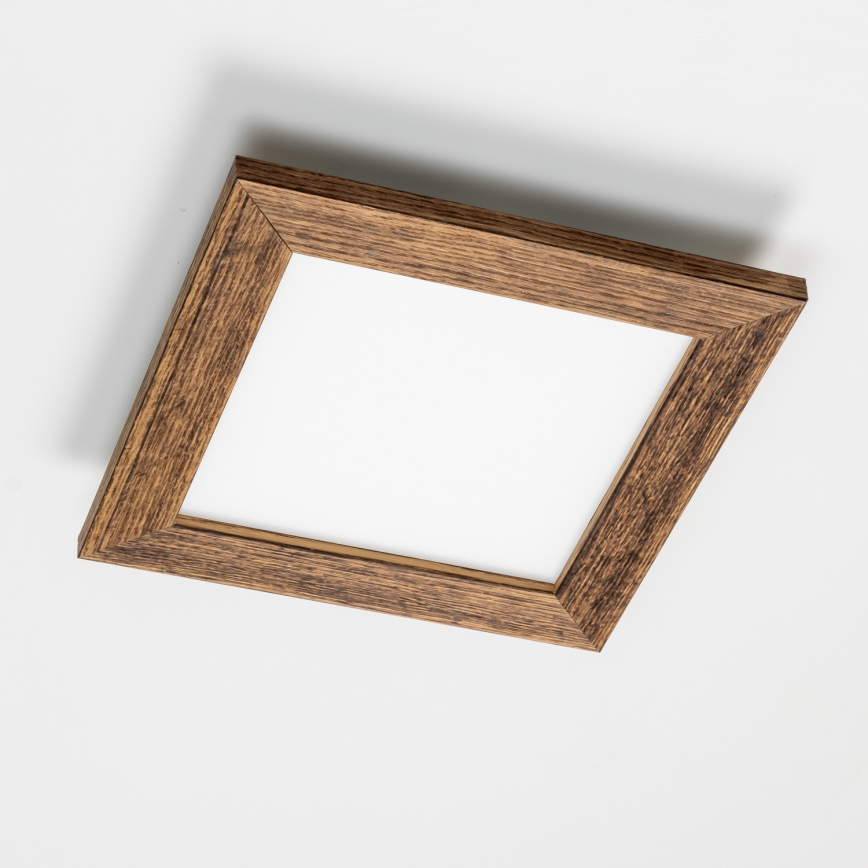 Brilagi - LED Stmívatelné stropní svítidlo SLIMFRAME WOOD LED/25W/230V 34x34 cm 3000-6000K hnědá + dálkové ovládání