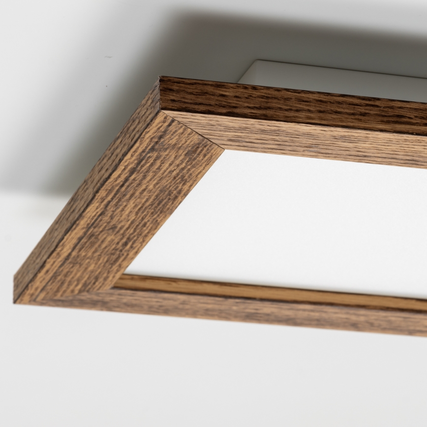Brilagi - LED Stmívatelné stropní svítidlo SLIMFRAME WOOD LED/25W/230V 34x34 cm 3000-6000K hnědá + dálkové ovládání