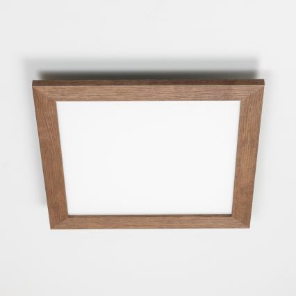 Brilagi - LED Stmívatelné stropní svítidlo SLIMFRAME WOOD LED/36W/230V 49,5x49,5 cm 3000-6000K tmavě hnědá + dálkové ovládání