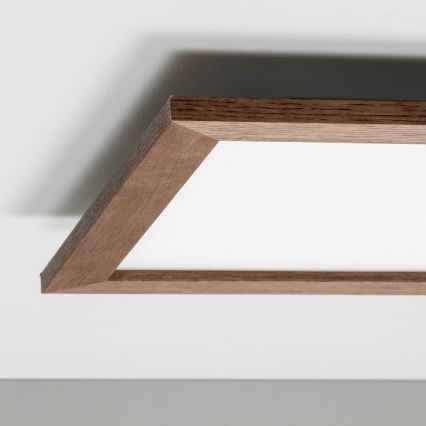 Brilagi - LED Stmívatelné stropní svítidlo SLIMFRAME WOOD LED/36W/230V 49,5x49,5 cm 3000-6000K tmavě hnědá + dálkové ovládání