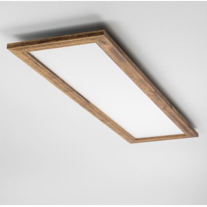 Brilagi - LED Stmívatelné stropní svítidlo SLIMFRAME WOOD LED/58W/230V 124x33,7 cm 3000-6000K hnědá + dálkové ovládání