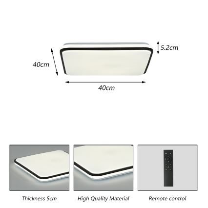 Brilagi - LED Stmívatelné stropní svítidlo SMART LED/28W/230V 3000-6000K 40x40 cm Wi-Fi Tuya + dálkové ovládání
