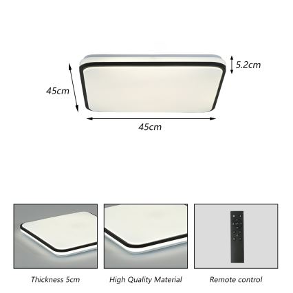 Brilagi - LED Stmívatelné stropní svítidlo SMART LED/36W/230V 3000-6000K 45x45 cm Wi-Fi Tuya + dálkové ovládání
