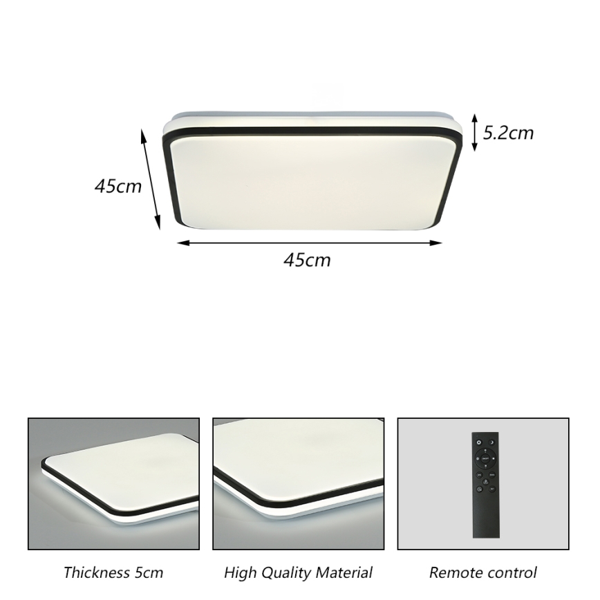 Brilagi - LED Stmívatelné stropní svítidlo SMART LED/36W/230V 3000-6000K 45x45 cm Wi-Fi Tuya + dálkové ovládání
