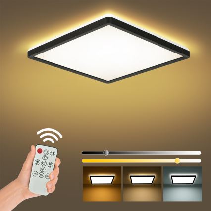 Brilagi - LED Stmívatelné stropní svítidlo ULTRA SLIM LED/18W/230V 2700-6500K 30x30 cm černá + dálkové ovládání