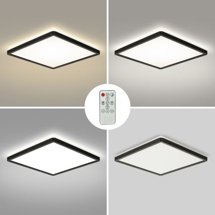 Brilagi - LED Stmívatelné stropní svítidlo ULTRA SLIM LED/18W/230V 2700-6500K 30x30 cm černá + dálkové ovládání