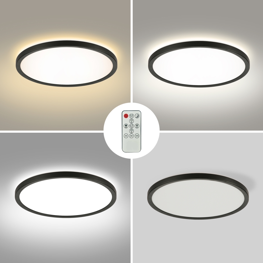 Brilagi - LED Stmívatelné stropní svítidlo ULTRA SLIM LED/18W/230V 2700-6500K pr. 30 cm černá + dálkové ovládání