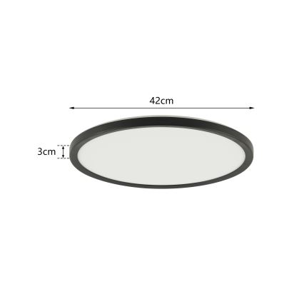 Brilagi - LED Stmívatelné stropní svítidlo ULTRA SLIM LED/24W/230V 2700-6500K pr. 42 cm černá + dálkové ovládání