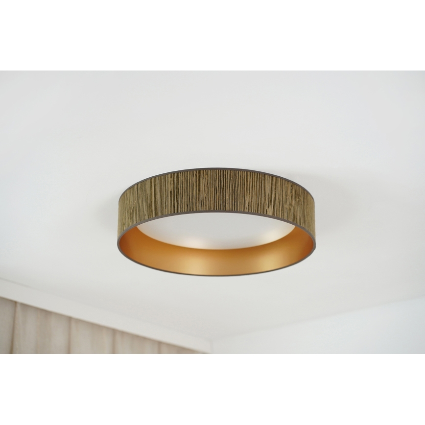 Brilagi - LED Stmívatelné stropní svítidlo VEGAS SHINE LED/24W/230V 3000/4000/6500K sláma hnědá/zlatá + dálkové ovládání