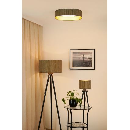 Brilagi - LED Stmívatelné stropní svítidlo VEGAS SHINE LED/24W/230V 3000/4000/6500K sláma hnědá/zlatá + dálkové ovládání