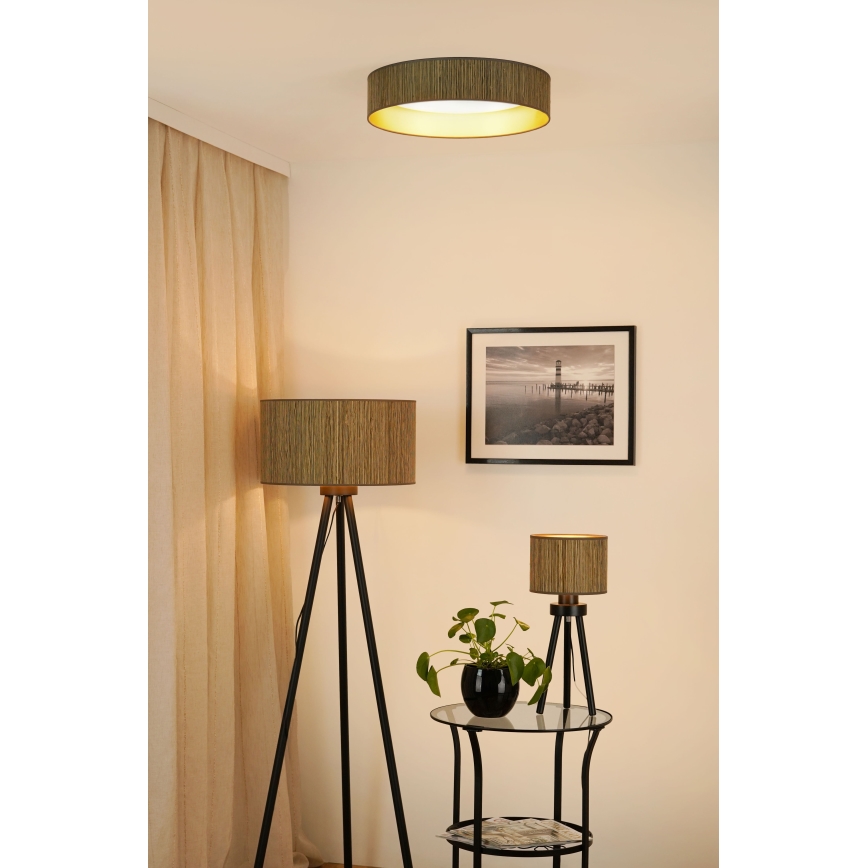 Brilagi - LED Stmívatelné stropní svítidlo VEGAS SHINE LED/24W/230V 3000/4000/6500K sláma hnědá/zlatá + dálkové ovládání