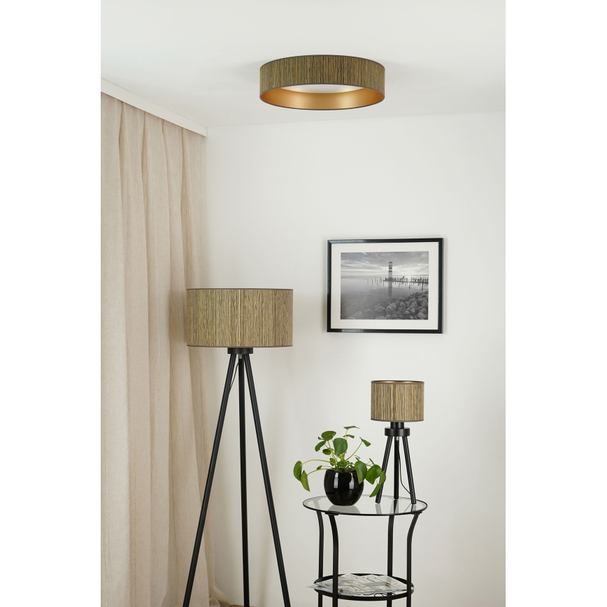 Brilagi - LED Stmívatelné stropní svítidlo VEGAS SHINE LED/24W/230V 3000/4000/6500K sláma hnědá/zlatá + dálkové ovládání
