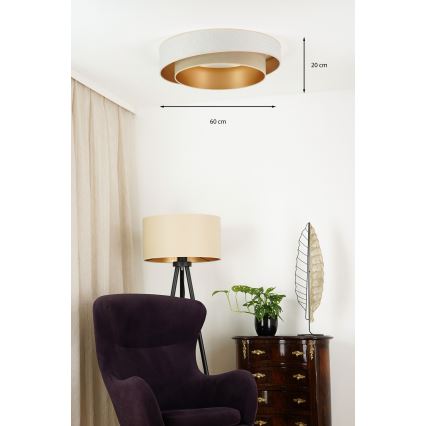 Brilagi - LED Stmívatelné stropní svítidlo VEGAS SHINE LED/24W/230V pr. 60 cm 3000/4000/6500K krémová/béžová + dálkové ovládání