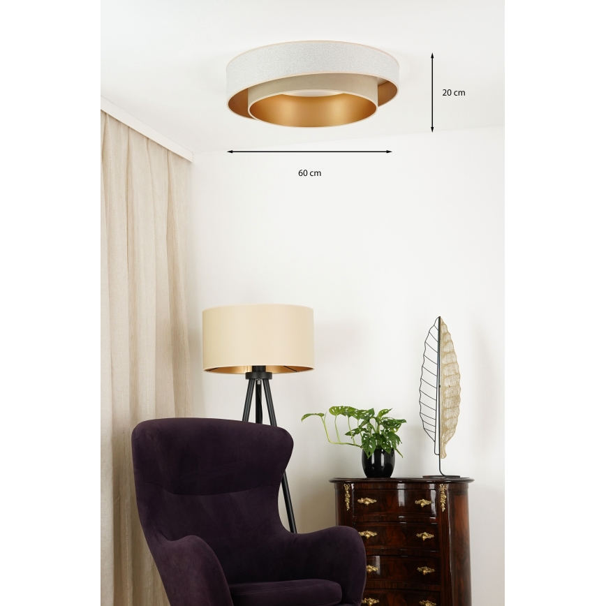 Brilagi - LED Stmívatelné stropní svítidlo VEGAS SHINE LED/24W/230V pr. 60 cm 3000/4000/6500K krémová/béžová + dálkové ovládání