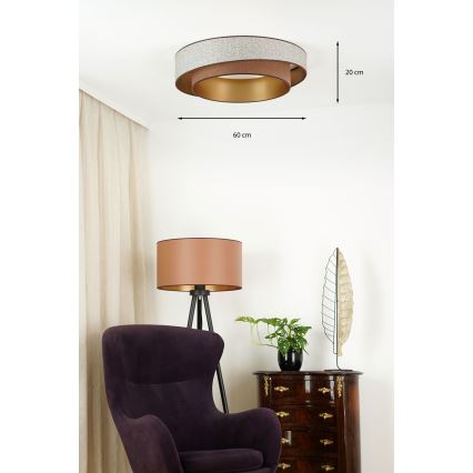 Brilagi - LED Stmívatelné stropní svítidlo VEGAS SHINE LED/24W/230V pr. 60 cm 3000/4000/6500K hnědá + dálkové ovládání