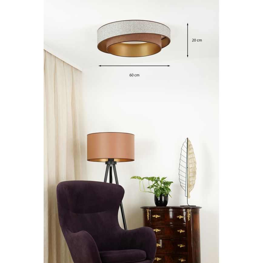 Brilagi - LED Stmívatelné stropní svítidlo VEGAS SHINE LED/24W/230V pr. 60 cm 3000/4000/6500K hnědá + dálkové ovládání
