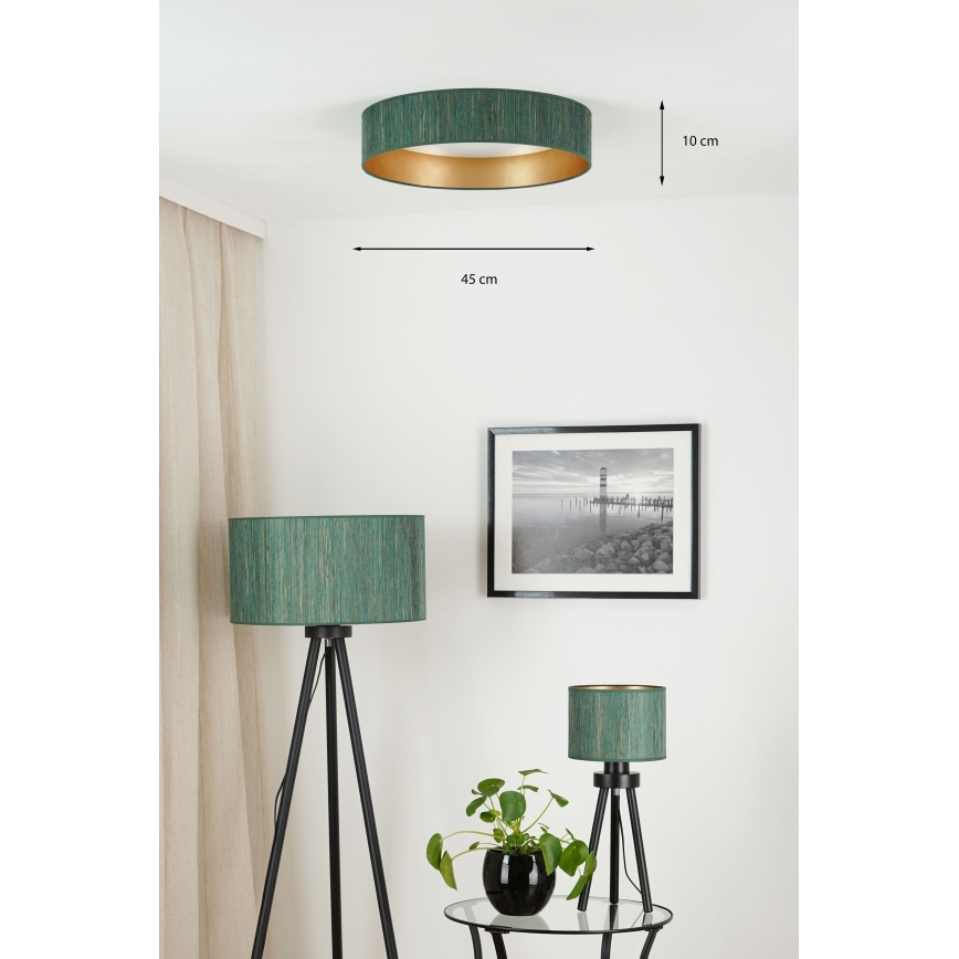 Brilagi - LED Stmívatelné stropní svítidlo VEGAS SHINE LED/24W/230V 3000/4000/6500K sláma zelená/zlatá + dálkové ovládání
