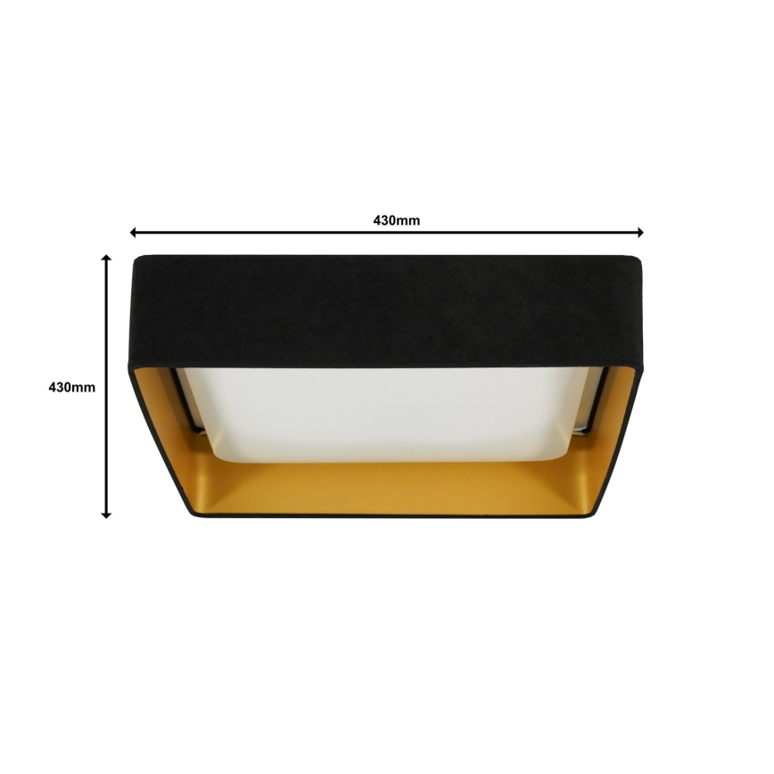 Brilagi - LED Stmívatelné stropní svítidlo VELVET SQUARE LED/24W/230V 3000/4000/6500K + dálkové ovládání černá
