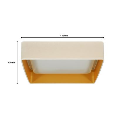 Brilagi - LED Stmívatelné stropní svítidlo VELVET SQUARE LED/24W/230V 3000/4000/6500K + dálkové ovládání krémová